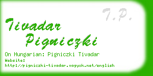 tivadar pigniczki business card